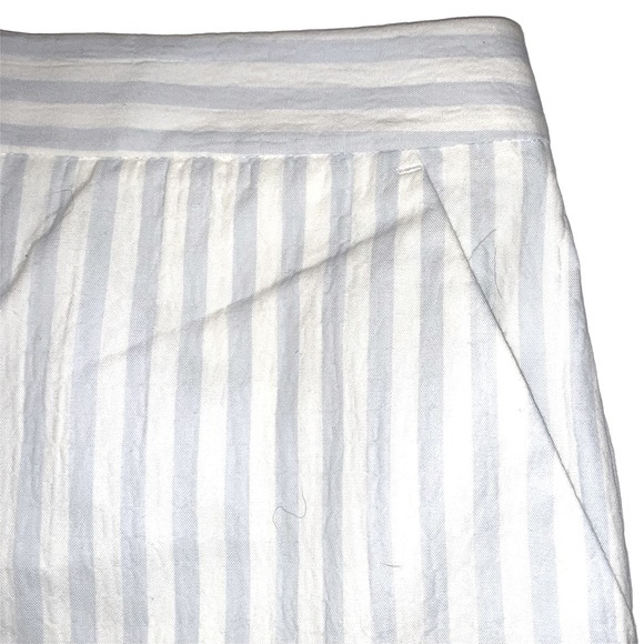 Club Monaco sz 0 light blue & white striped scalloped hem dressy short shorts - Picture 7 of 16